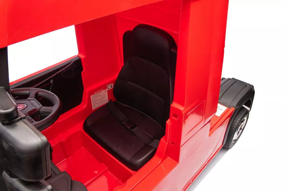 Vaikiškas elektromobilis Scania 500R, 24V, su nuotolinio valdymo pultu, raudonas