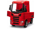 Vaikiškas elektromobilis Scania 500R, 24V, su nuotolinio valdymo pultu, raudonas