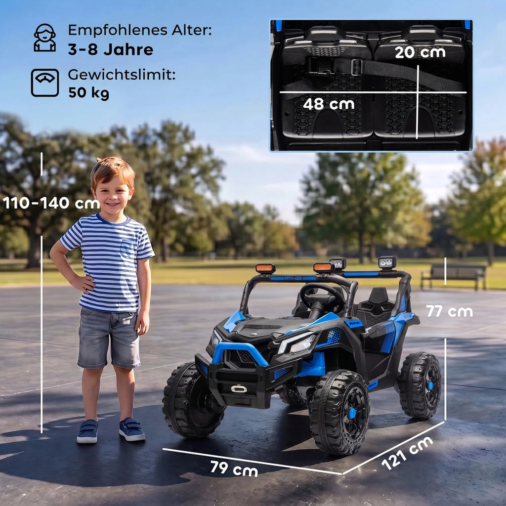 Vaikiškas elektromobilis UTV, 24 V, 2 × 120 W, 2 vietų