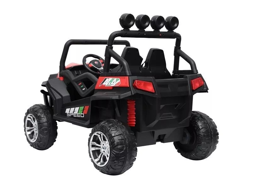 Vaikiškas elektromobilis UTV, 24 V, 4x45W, su 2 sėdynėmis, raudonas