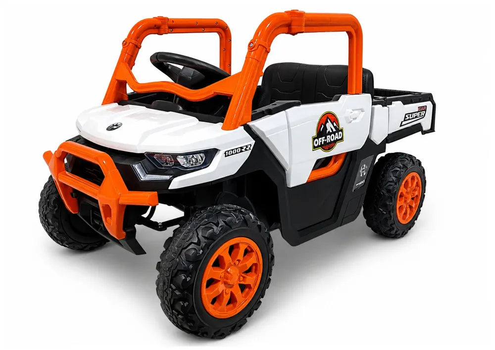 Vaikiškas elektromobilis UTV, 24V, su nuotolinio valdymo pultu, oranžinis