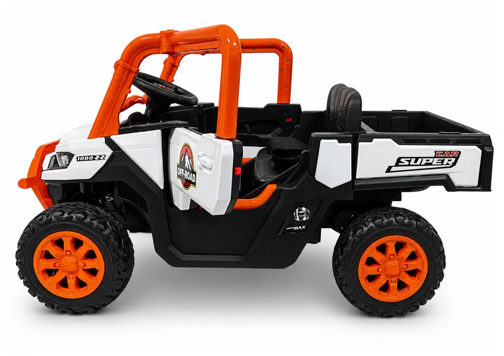 Vaikiškas elektromobilis UTV, 24V, su nuotolinio valdymo pultu, oranžinis
