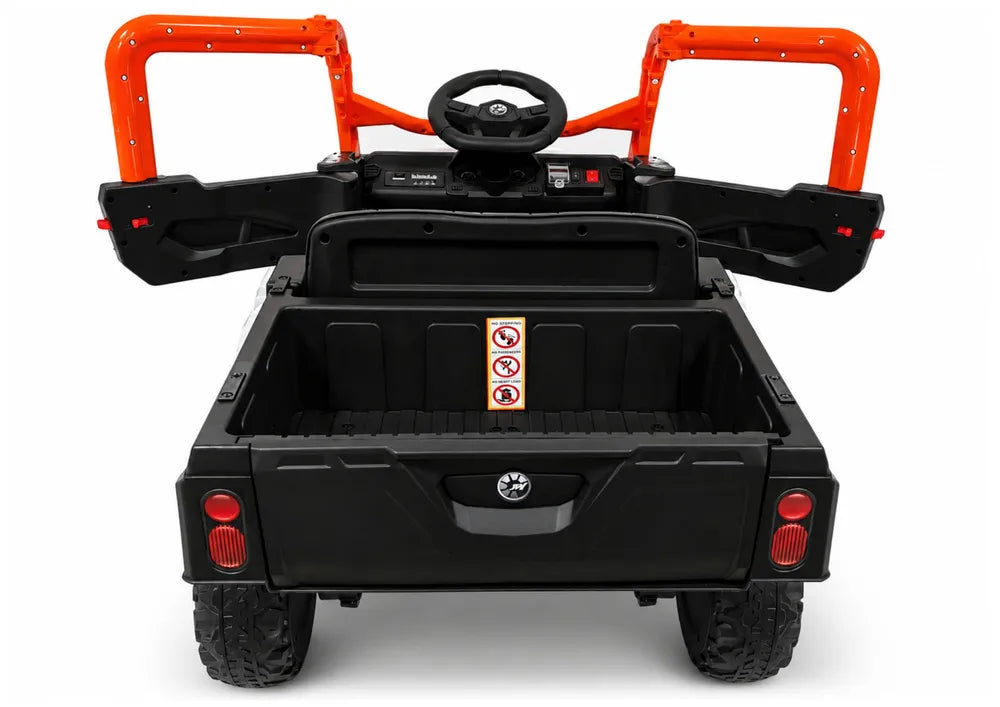 Vaikiškas elektromobilis UTV, 24V, su nuotolinio valdymo pultu, oranžinis
