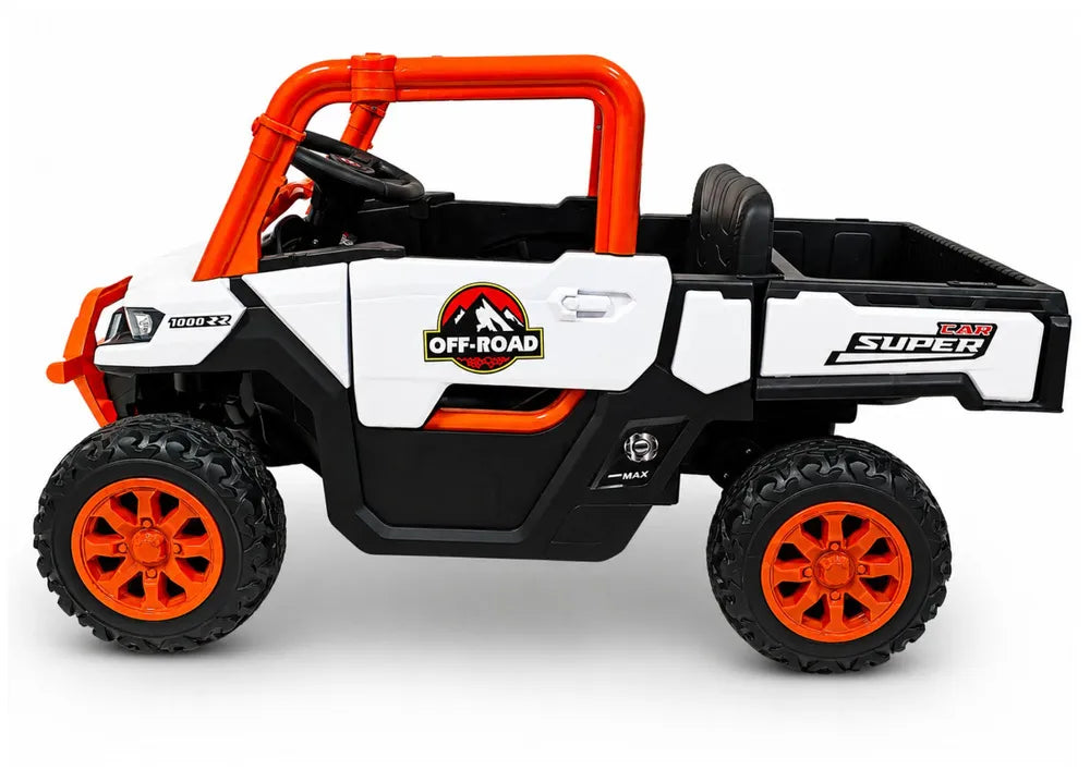 Vaikiškas elektromobilis UTV, 24V, su nuotolinio valdymo pultu, oranžinis