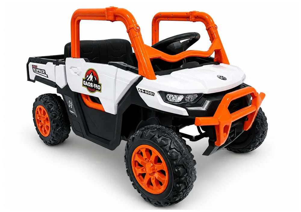 Vaikiškas elektromobilis UTV, 24V, su nuotolinio valdymo pultu, oranžinis
