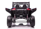 Vaikiškas elektromobilis UTV-MX, 24V, dvivietis, 4x60W, 3-8 km/h, juodas su mėlynais raštais