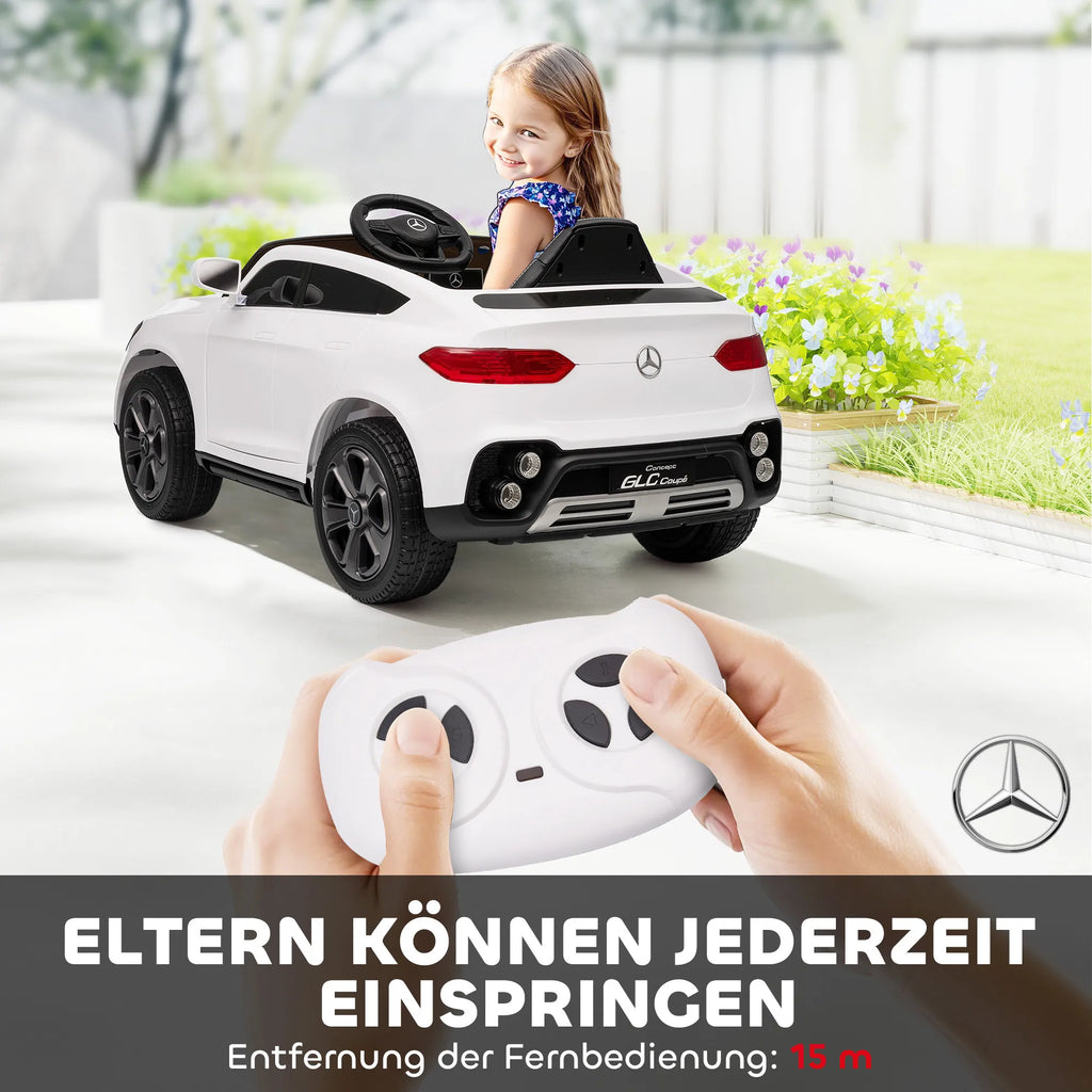 Vaikiškas elektromobilis visureigis Mercedes GLC 12V, 25 kg, baltas 3-6 metų