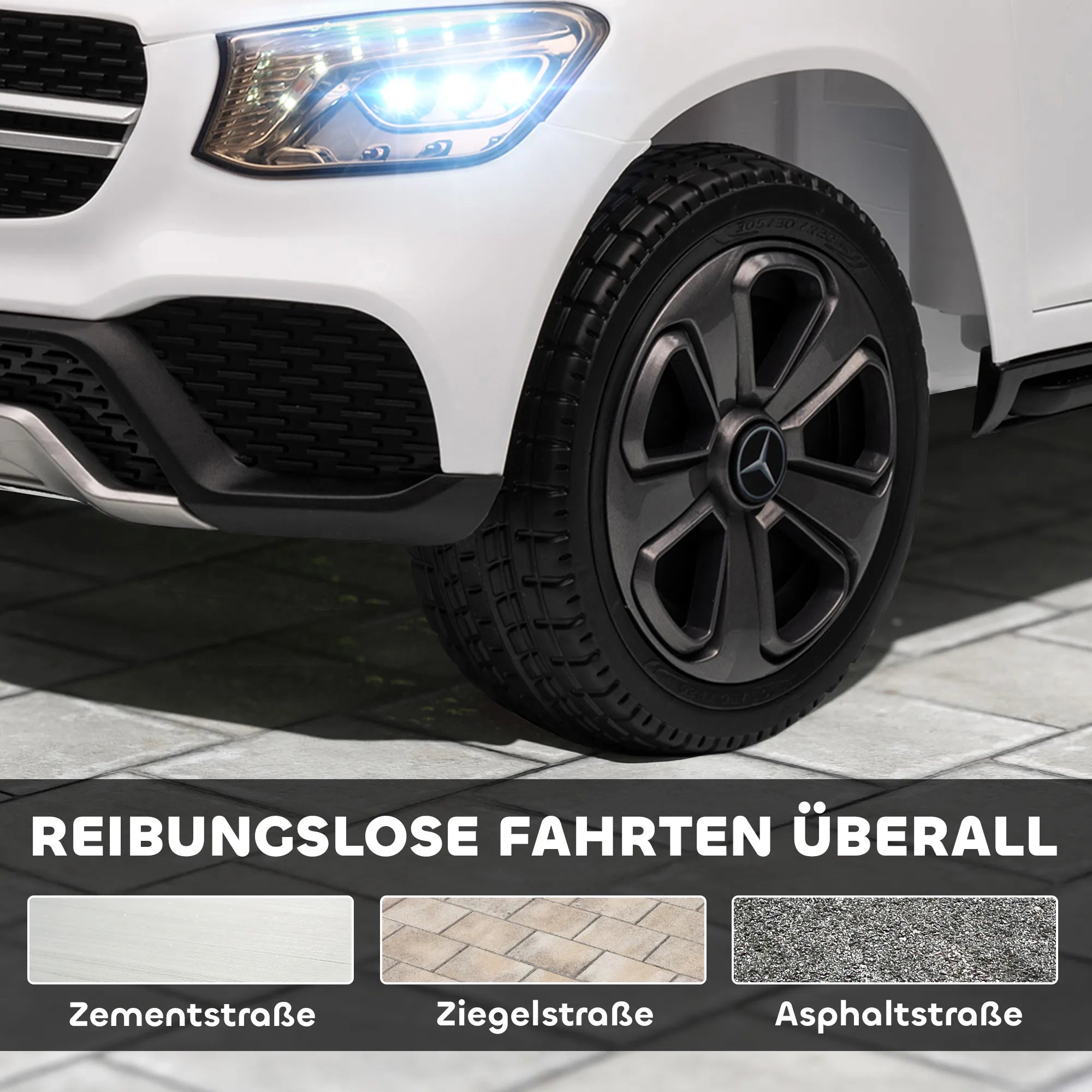 Vaikiškas elektromobilis visureigis Mercedes GLC 12V, 25 kg, baltas 3-6 metų