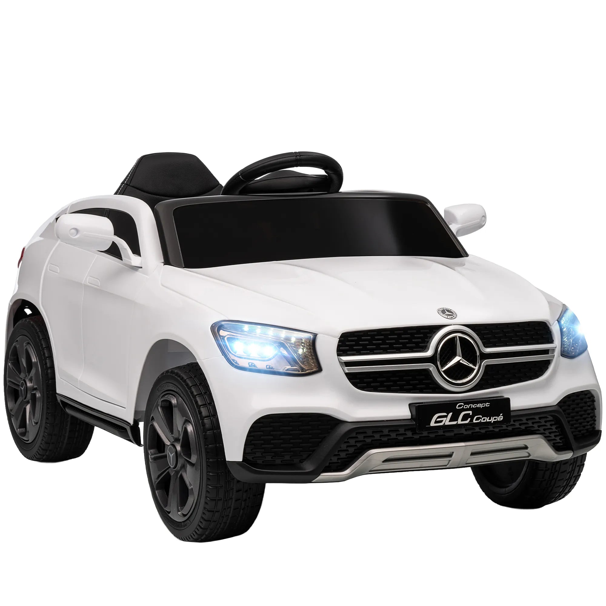 Vaikiškas elektromobilis visureigis Mercedes GLC 12V, 25 kg, baltas 3-6 metų