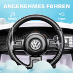 Vaikiškas elektromobilis Volkswagen VW Beetle 3-5 metų vaikams, baltas