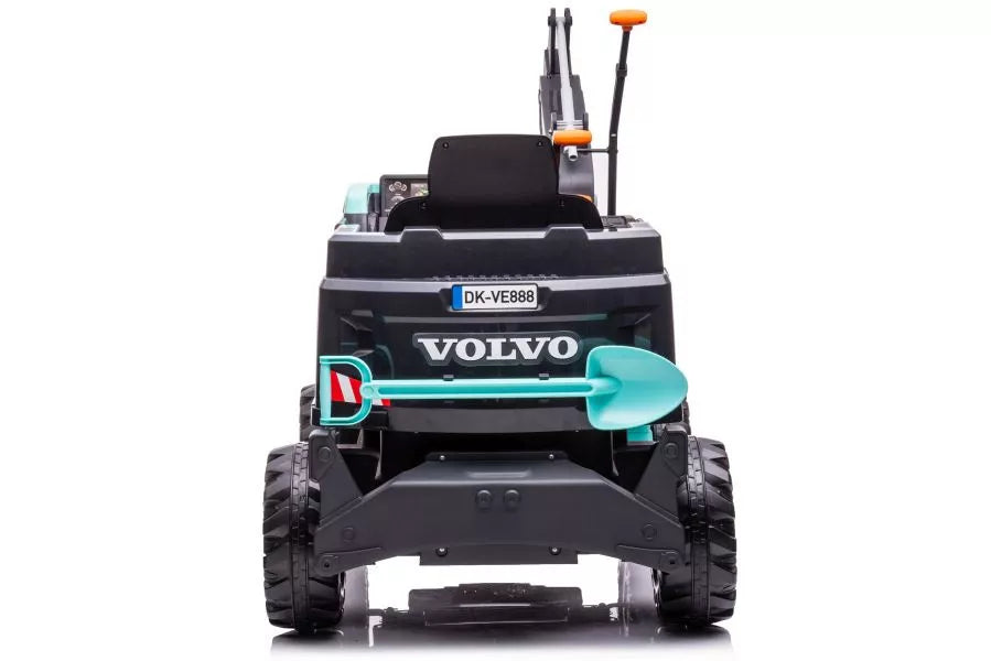 Vaikiškas elektromobilis Volvo, 24 V, su EVA ratais, saugos diržais ir atidaromomis durelėmis, mėlynas
