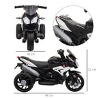 Vaikiškas elektros motociklas 3–5 metų vaikams, juodas