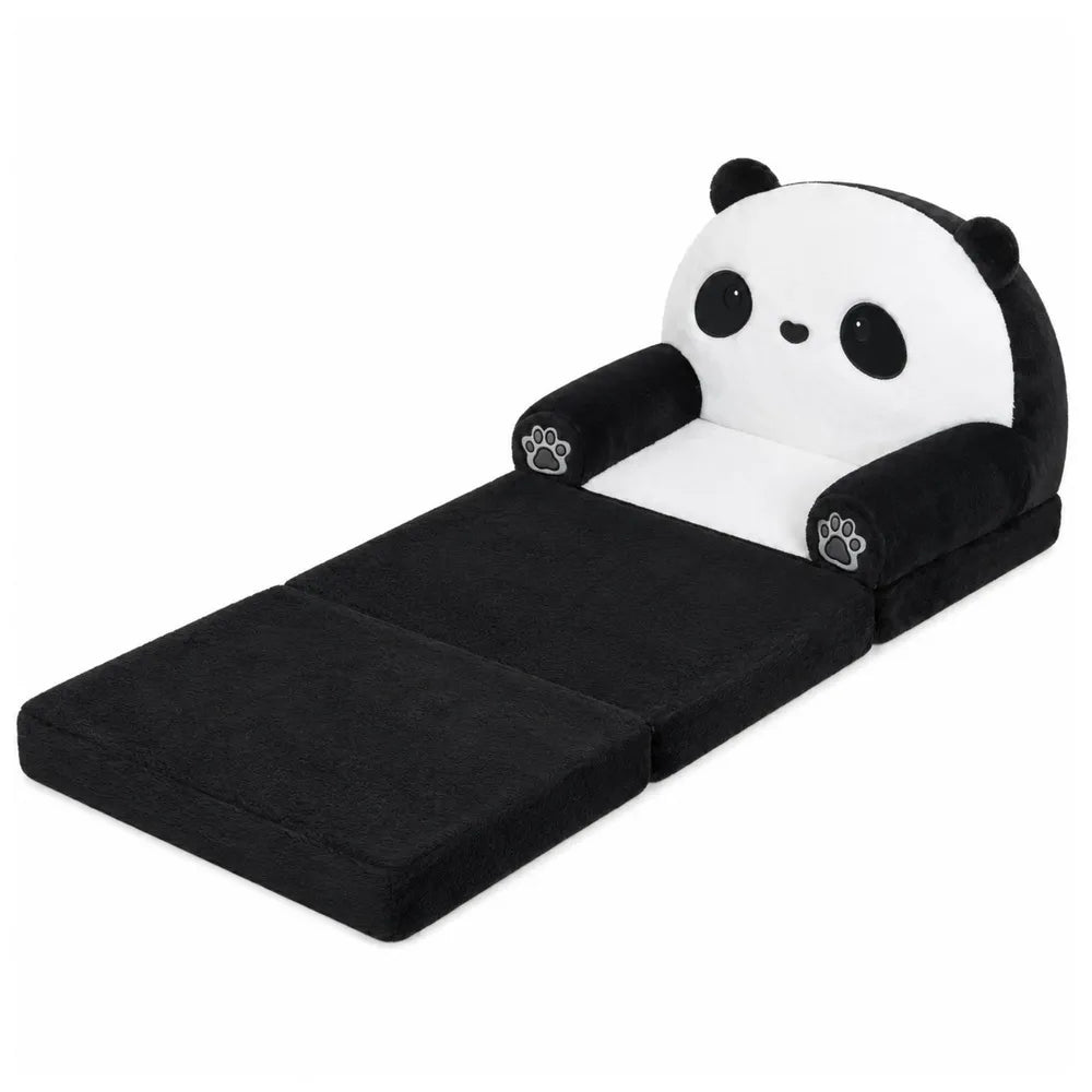 Vaikiškas fotelis-lova, panda, 2 viename, juodai baltas