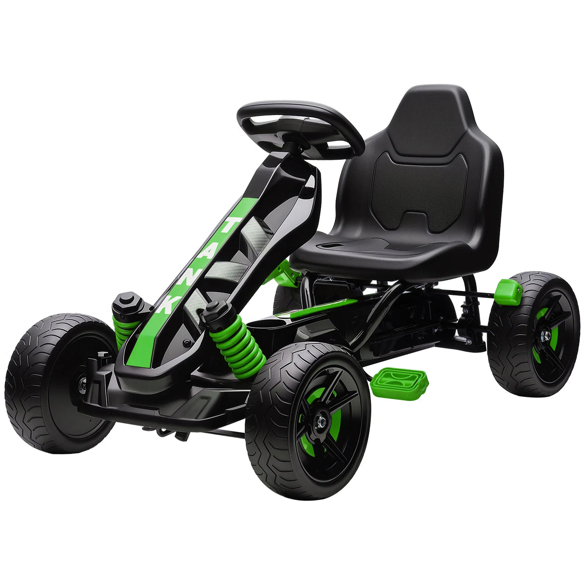 Vaikiškas gokartas su pedalais, 3–6 metų vaikams, žalias