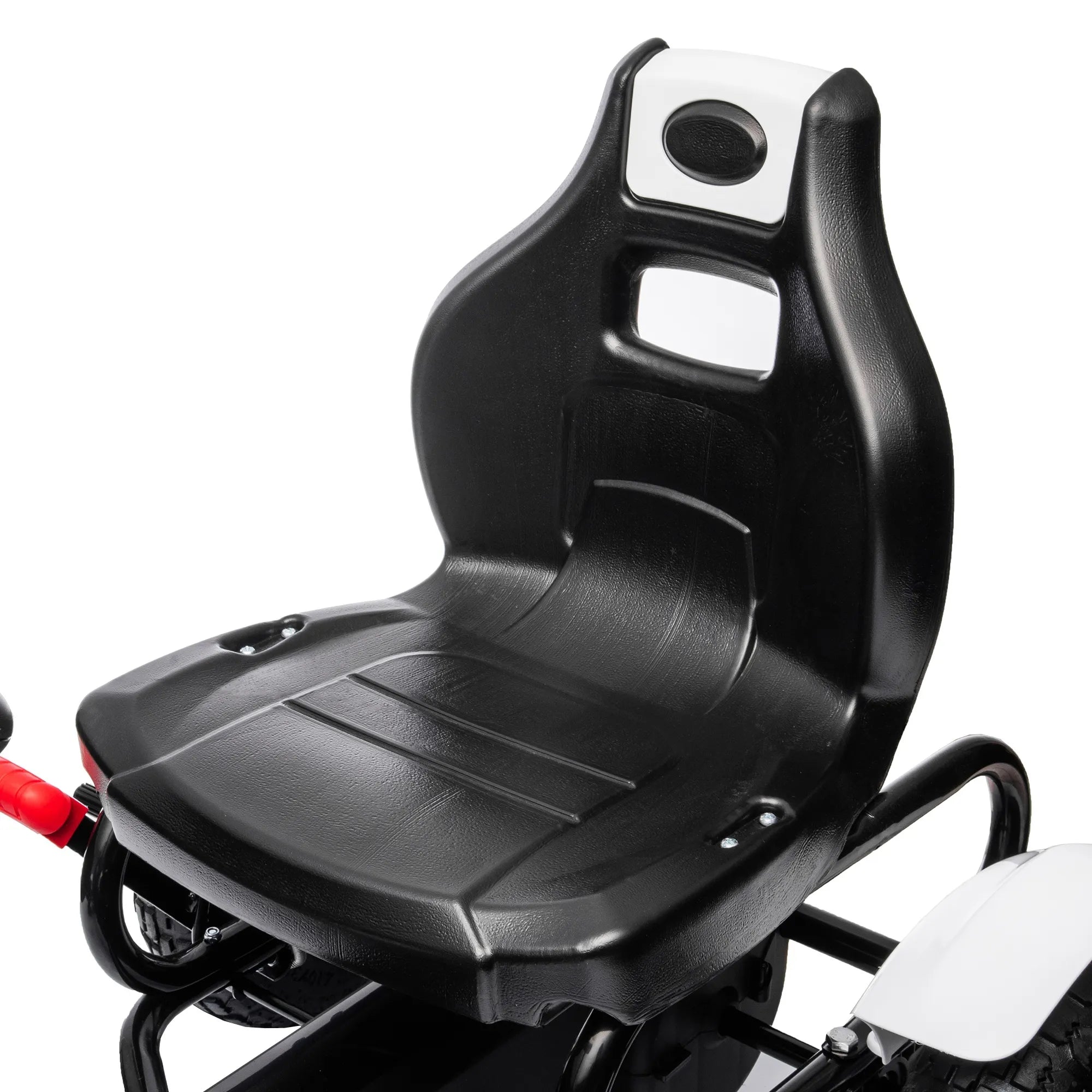 Vaikiškas gokartas su reguliuojama sėdyne, iki 50 kg, 5–12 metų vaikams, baltas