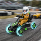 Vaikiškas kartingas su reguliuojama sėdyne, 5–12 metų vaikams, žalias