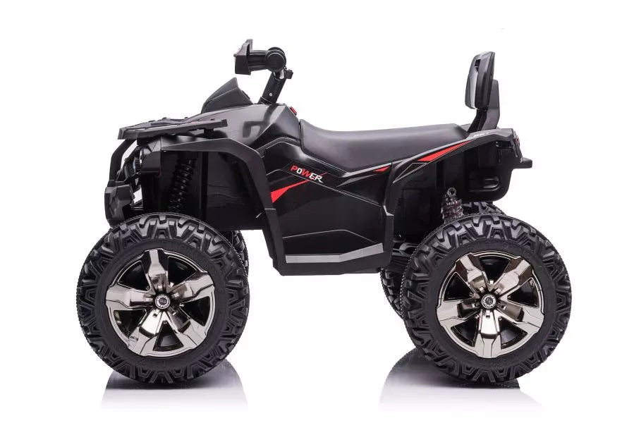 Vaikiškas keturratis, 12 V, 4x45 W, su nuotolinio valdymo pultu, juodas