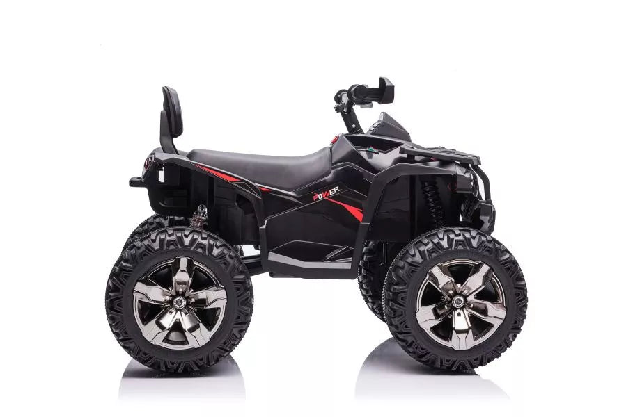 Vaikiškas keturratis, 12 V, 4x45 W, su nuotolinio valdymo pultu, juodas