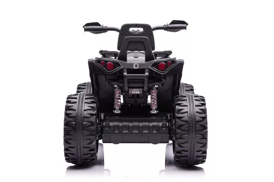 Vaikiškas keturratis, 12 V, 4x45 W, su nuotolinio valdymo pultu, juodas