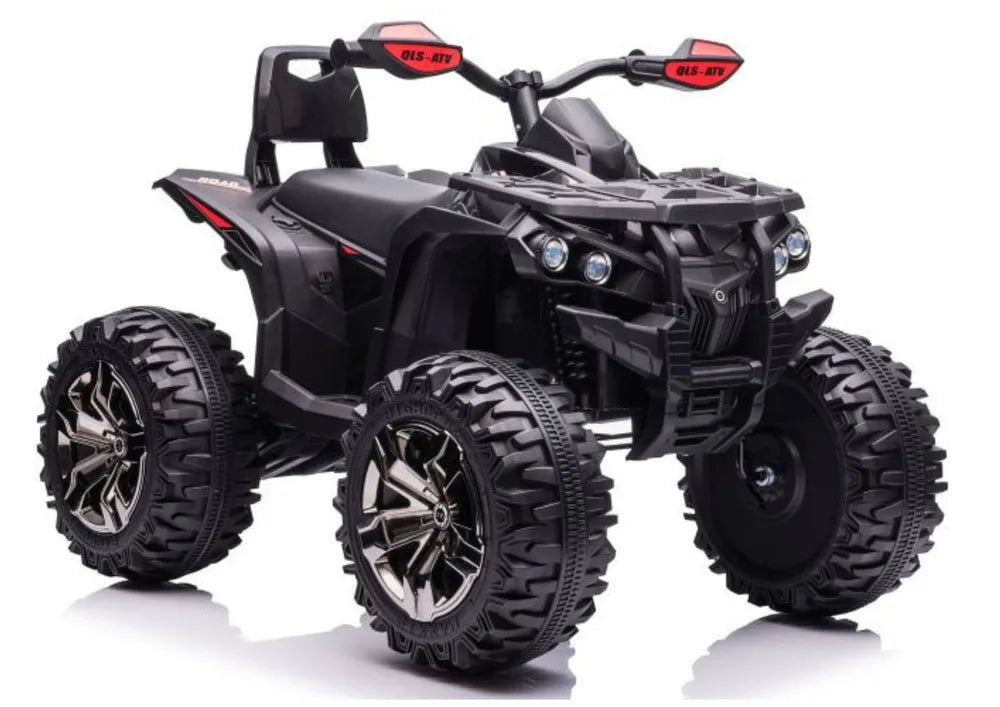 Vaikiškas keturratis, 12 V, 4x45 W, su nuotolinio valdymo pultu, juodas
