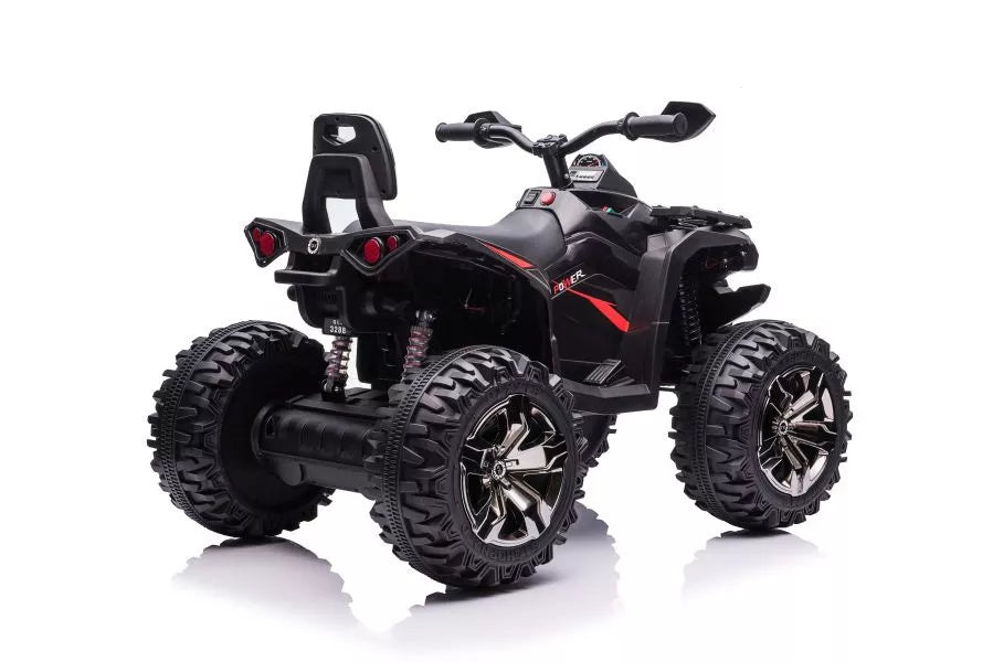 Vaikiškas keturratis, 12 V, 4x45 W, su nuotolinio valdymo pultu, juodas