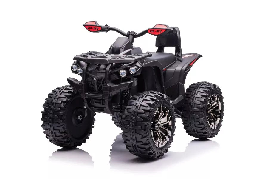 Vaikiškas keturratis, 12 V, 4x45 W, su nuotolinio valdymo pultu, juodas