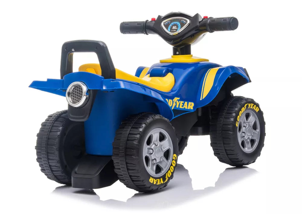 Vaikiškas keturratis, 12 V, su LED žibintais, mėlynas
