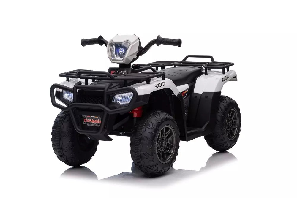 Vaikiškas keturratis, 12V, 2x45W, iki 25 kg, baltas