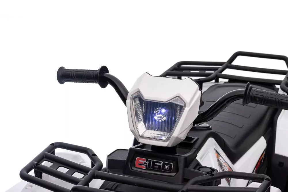 Vaikiškas keturratis, 12V, 2x45W, iki 25 kg, baltas