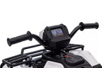 Vaikiškas keturratis, 12V, 2x45W, iki 25 kg, baltas