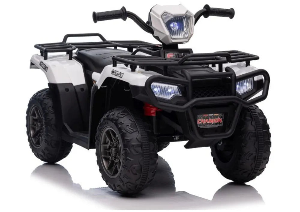 Vaikiškas keturratis, 12V, 2x45W, iki 25 kg, baltas