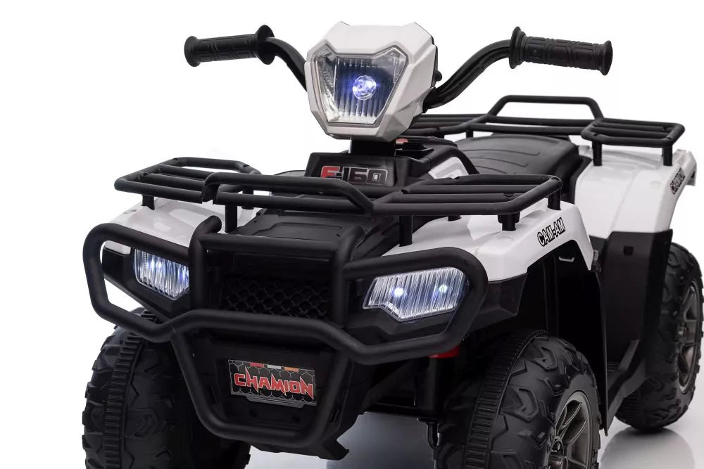 Vaikiškas keturratis, 12V, 2x45W, iki 25 kg, baltas