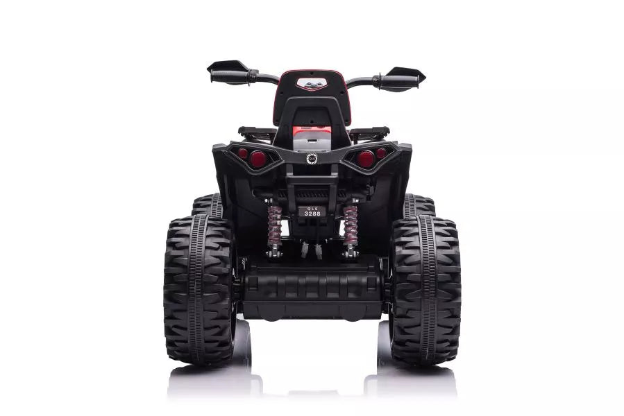 Vaikiškas keturratis, 12V, 4x45W, nuotolinio valdymo pultas, raudonas
