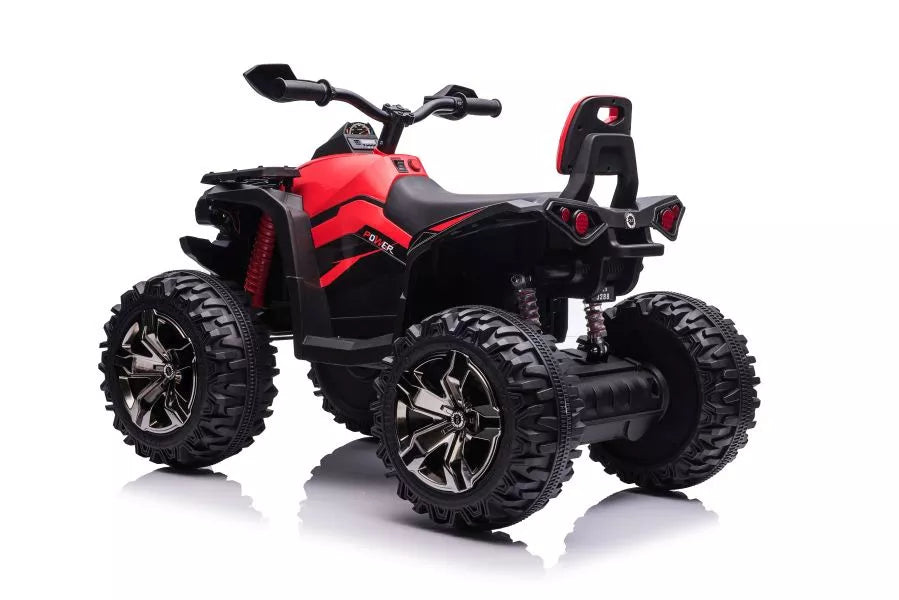 Vaikiškas keturratis, 12V, 4x45W, nuotolinio valdymo pultas, raudonas