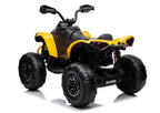 Vaikiškas keturratis Can-Am, 12 V, 4x45 W, geltonas