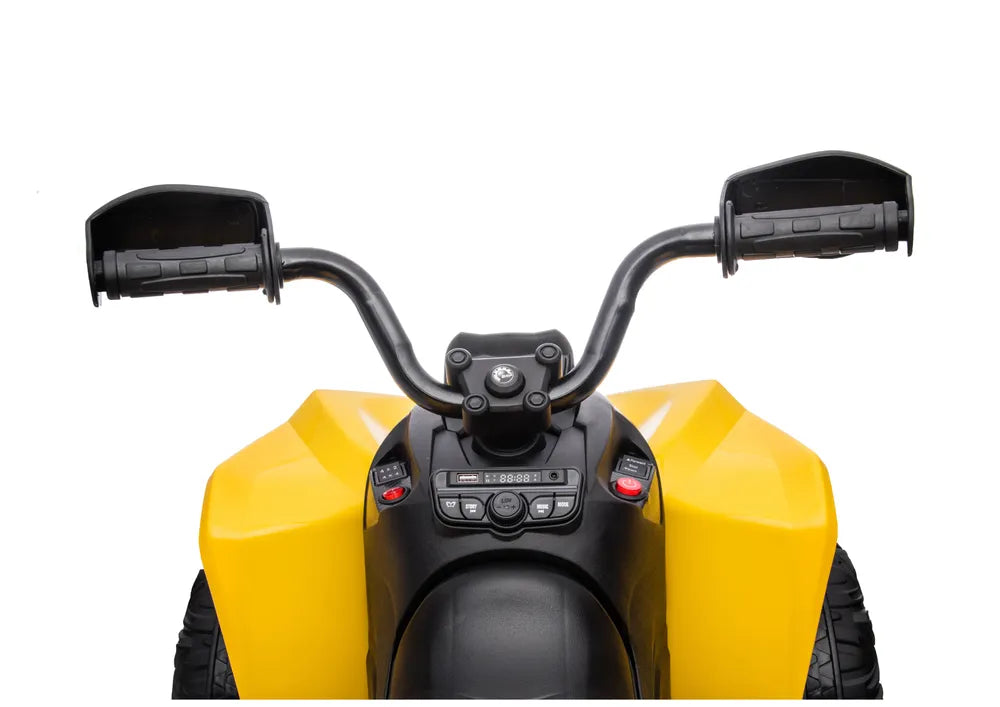 Vaikiškas keturratis Can-Am, 12 V, 4x45 W, geltonas