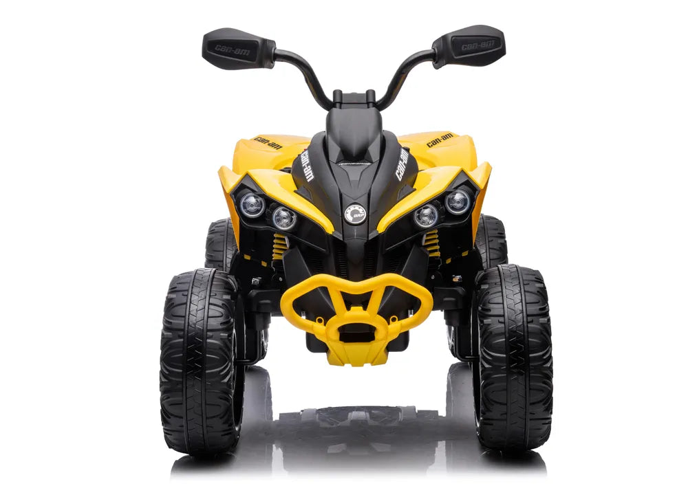 Vaikiškas keturratis Can-Am, 12 V, 4x45 W, geltonas
