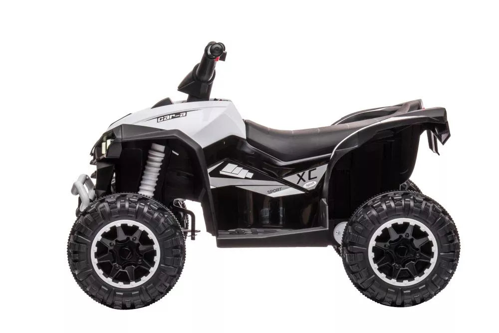 Vaikiškas keturratis Can-Am, 12V, 2x45W, su nuotolinio valdymo pultu, baltas