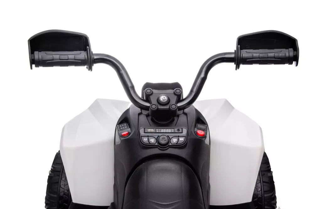 Vaikiškas keturratis Can-Am, 12V, 4x45W, baltas