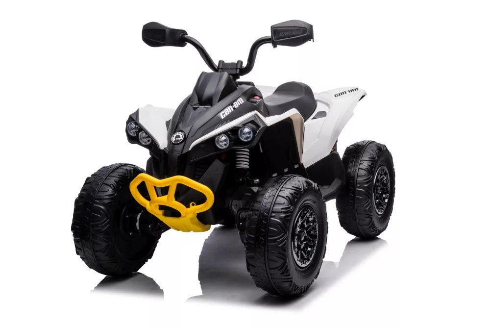 Vaikiškas keturratis Can-Am, 12V, 4x45W, baltas