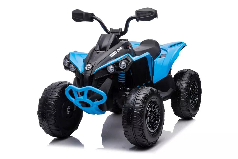 Vaikiškas keturratis Can-Am Renegade, 12 V, 4x45W, su EVA ratais ir LED žibintais, mėlynas