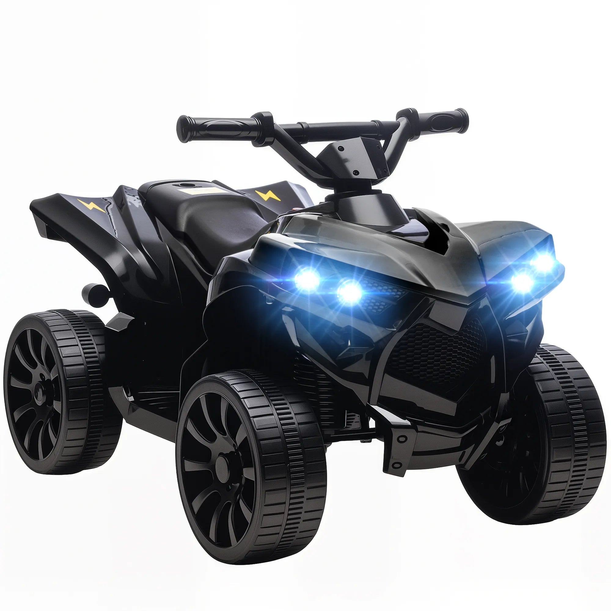 Vaikiškas keturratis elektrinis 6V, 3–6 metų vaikams, juodas