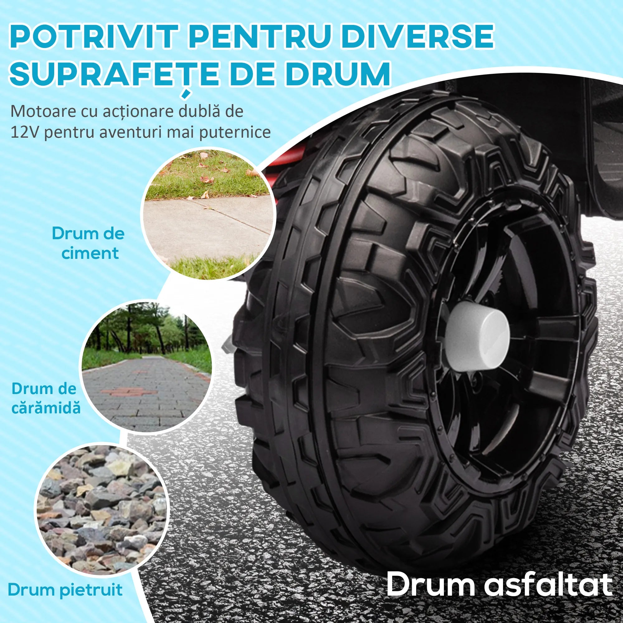 Vaikiškas keturratis elektrinis, su amortizatoriais, iki 30 kg, 3-5 metų 5 km/h baltas