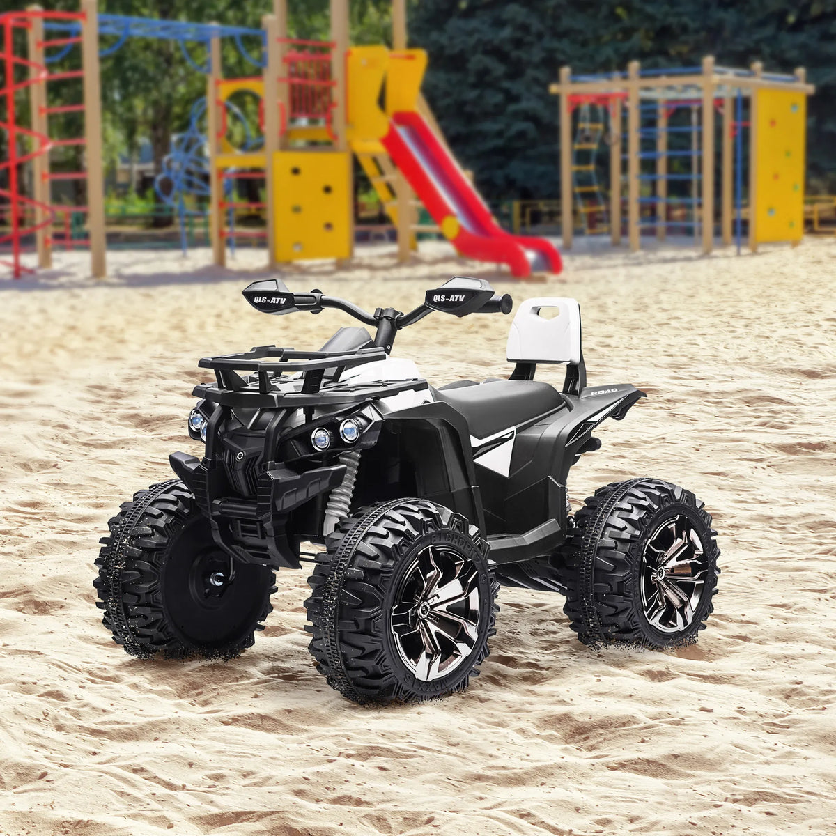 Vaikiškas keturratis elektrinis, su muzikos grotuvu, iki 30 kg, 3-8 km/h