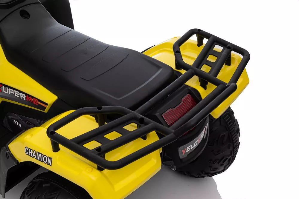 Vaikiškas keturratis elektromobilis, 12V, 2x45W, geltonas