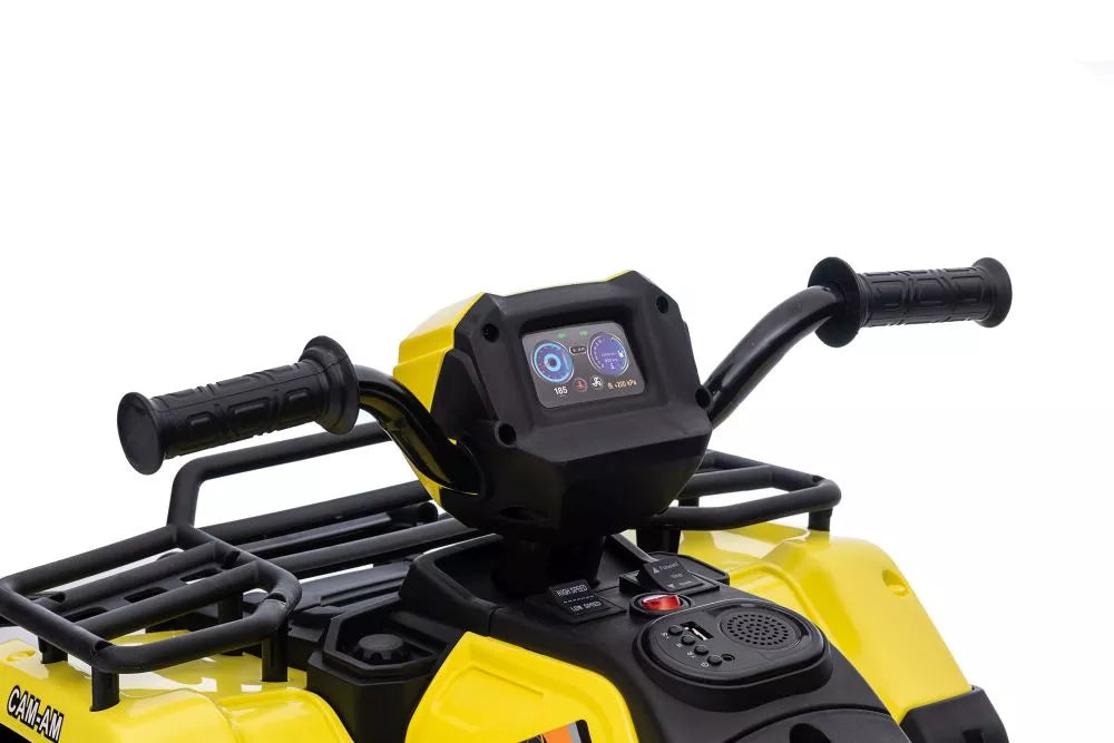 Vaikiškas keturratis elektromobilis, 12V, 2x45W, geltonas