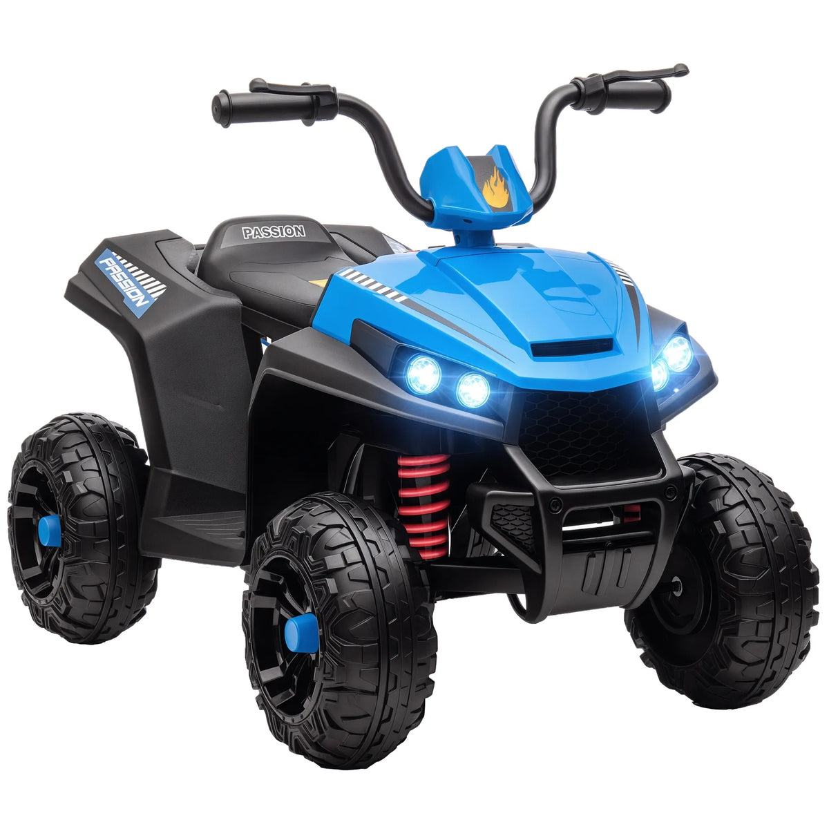 Vaikiškas keturratis elektromobilis, 3-5 metų vaikams, iki 30 kg, mėlynas