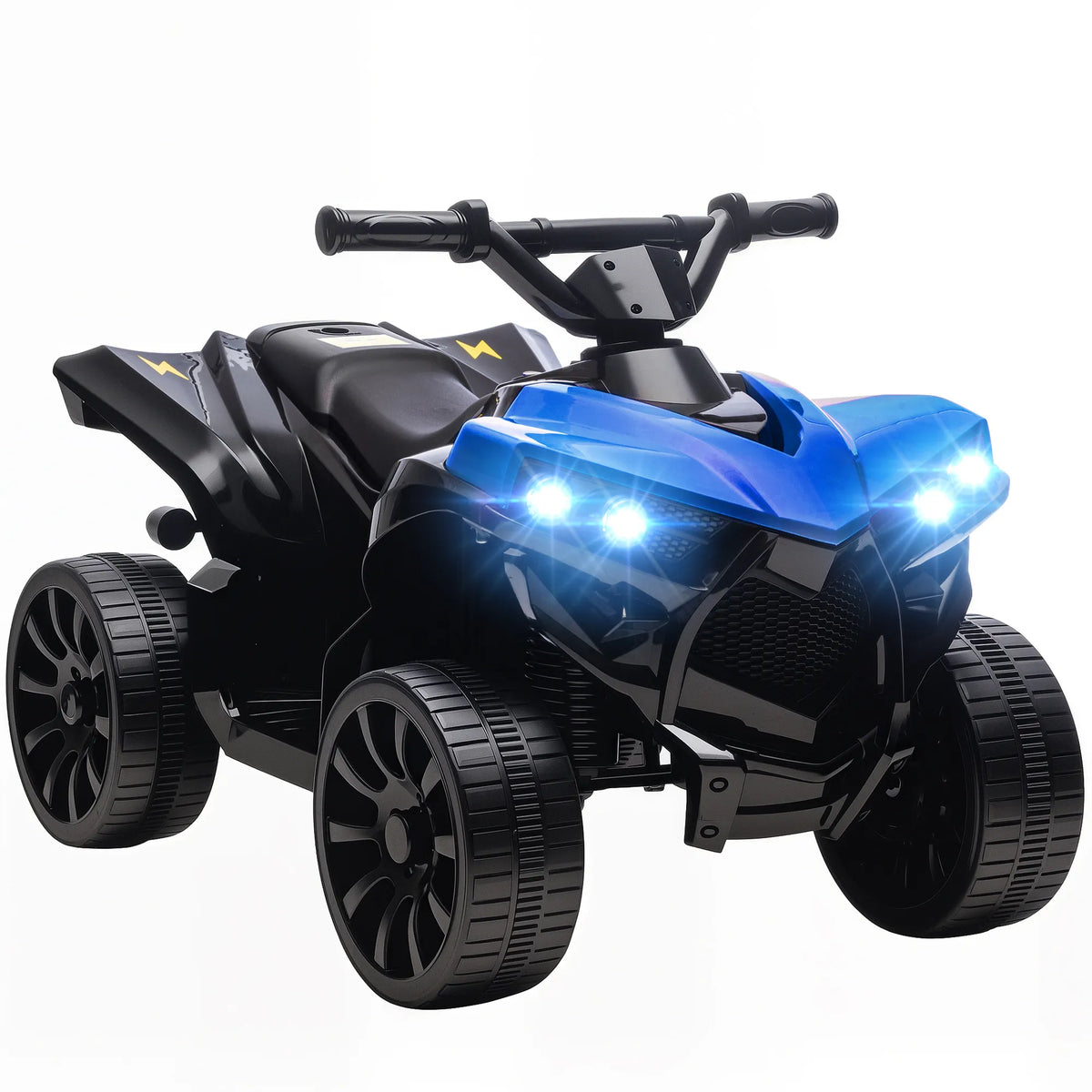 Vaikiškas keturratis elektromobilis, 6V, muzika, LED žibintai, iki 25 kg, mėlynas
