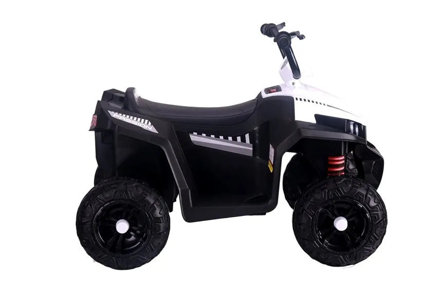 Vaikiškas keturratis Quad, 12 V, 2x45W, su eko odos sėdyne, baltas