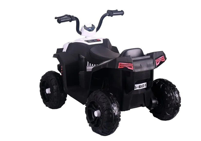 Vaikiškas keturratis Quad, 12 V, 2x45W, su eko odos sėdyne, baltas
